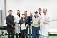 Verleihung der BW-Zertifikate für hochschuldidaktische Qualifizierung, v. l.: Studiendekan Prof. Martin Schmelz, Dr. Argyrios Chronopoulos, Dr. Nanni Schmitt, Dr. Kai Doberstein, Dr. Marion Eryilmaz, Dr. Johanna Schott, Dr. Reinhard Sauter, Dr. Manuel Winkler