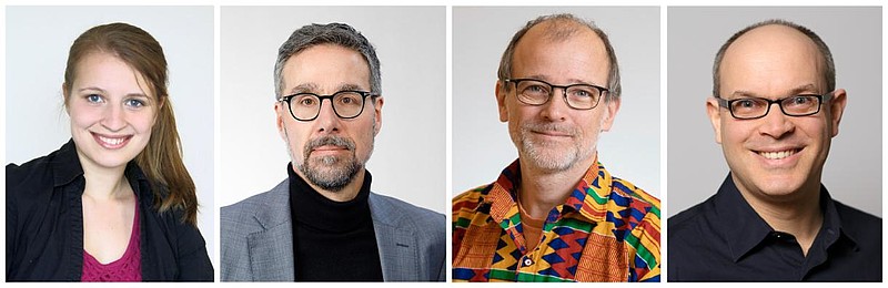 From left: Prof. Dr Kerstin Göpfrich, Prof. Dr Michael Platten, Prof. Dr Friedrich Frischknecht, Prof. Dr Oliver T. Fackler