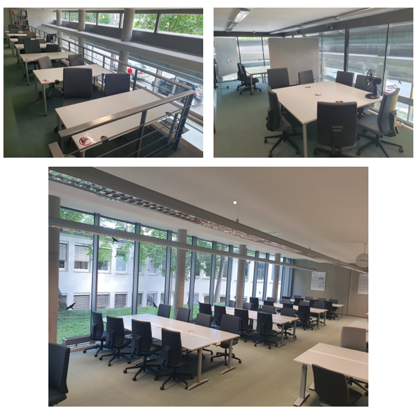 Bilder mit neuen Bürostühlen in der Bibliothek