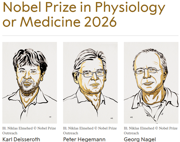 Bilder der drei Nobelpreistraeger 2026