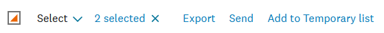Export, Email, Temporary list